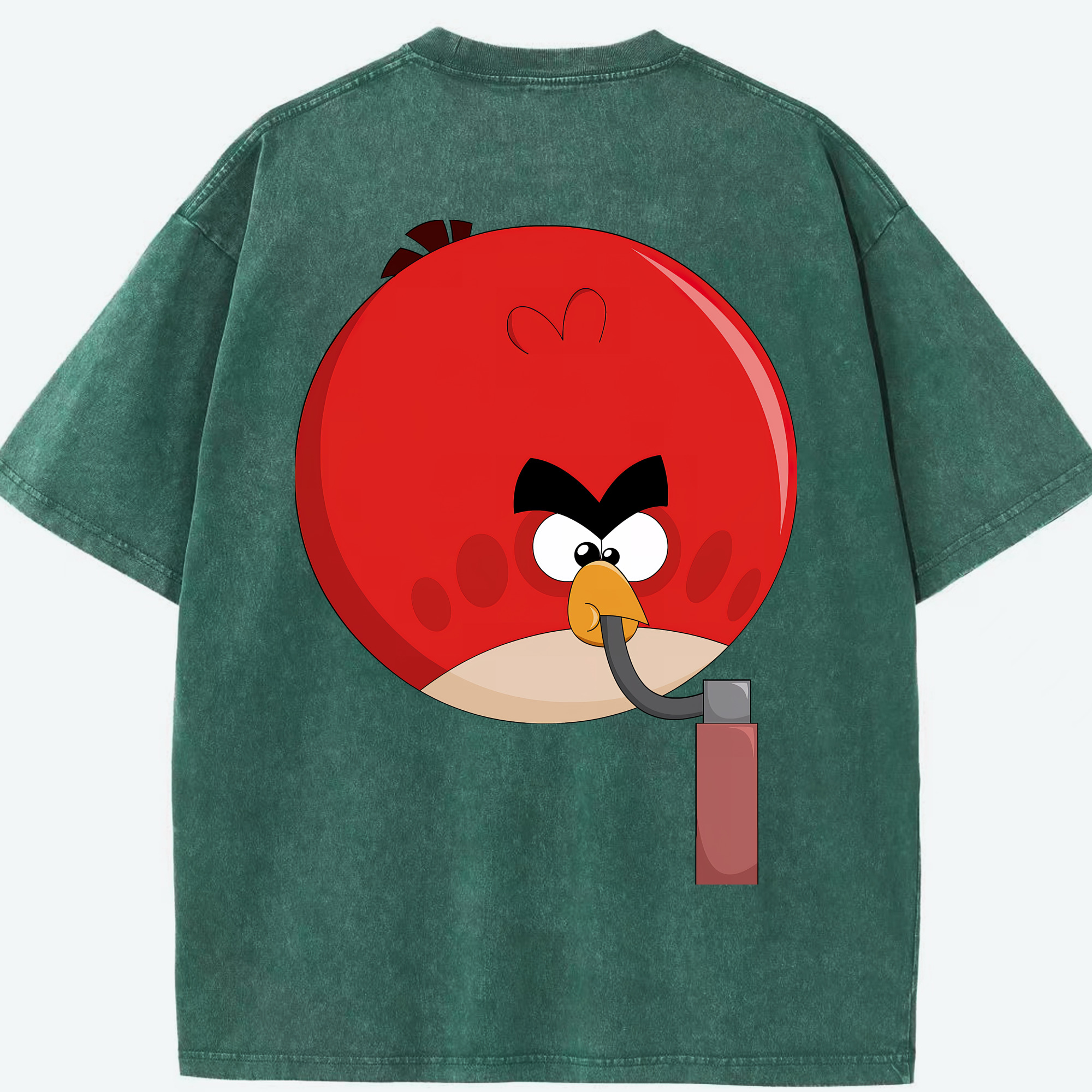 （画像用） Angry Birds アングリーバード 綿100% ヴィンテージ風 半袖Tシャツ（背面プリント）